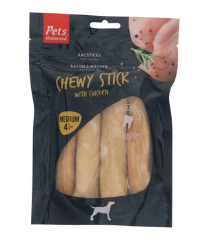 Pets Unlimited Chewy Stick with Chicken Medium Dog Treats 4pcs - Shopivet.com