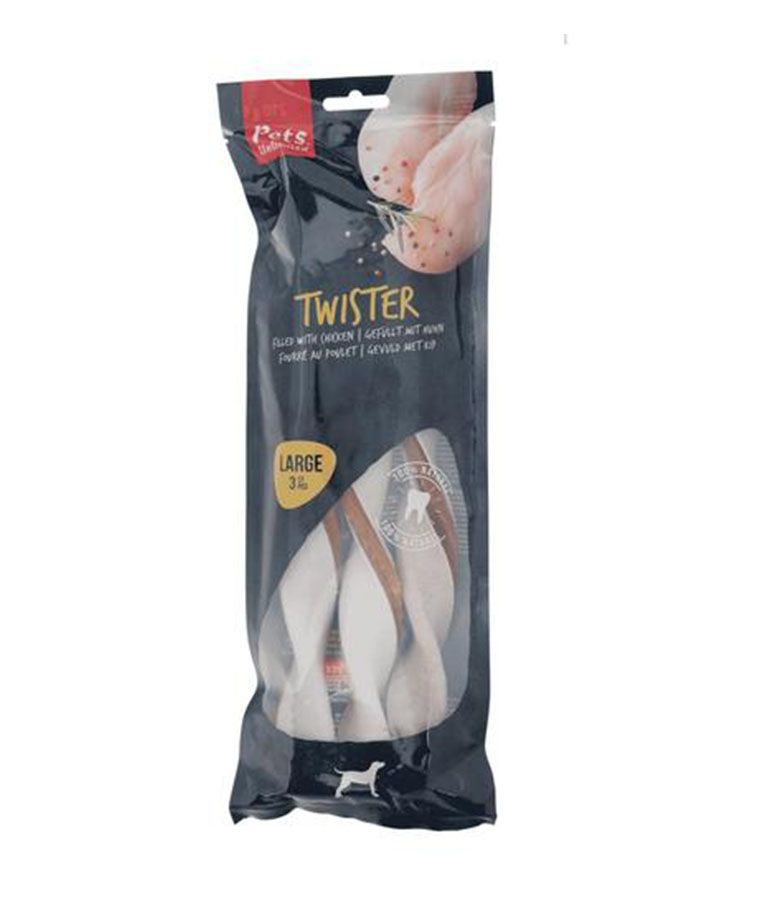 Pets Unlimited Twister Chicken Large Dog Treats 3pcs - 210g - Shopivet.com