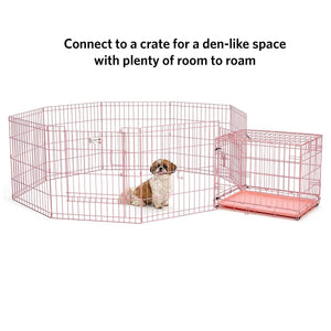 Pink Exercise Pen with Door 24″ - Shopivet.com