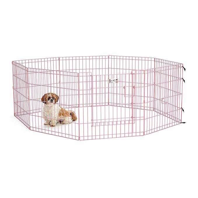Pink Exercise Pen with Door 24″ - Shopivet.com