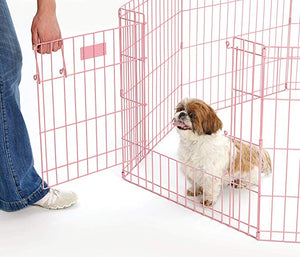 Pink Exercise Pen with Door 24″ - Shopivet.com