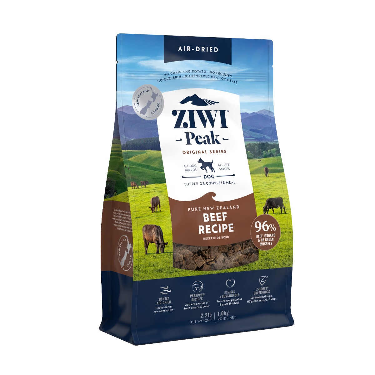 ZIWI Peak Air-Dried Beef Recipe Dry Dog Food - 2.5KG