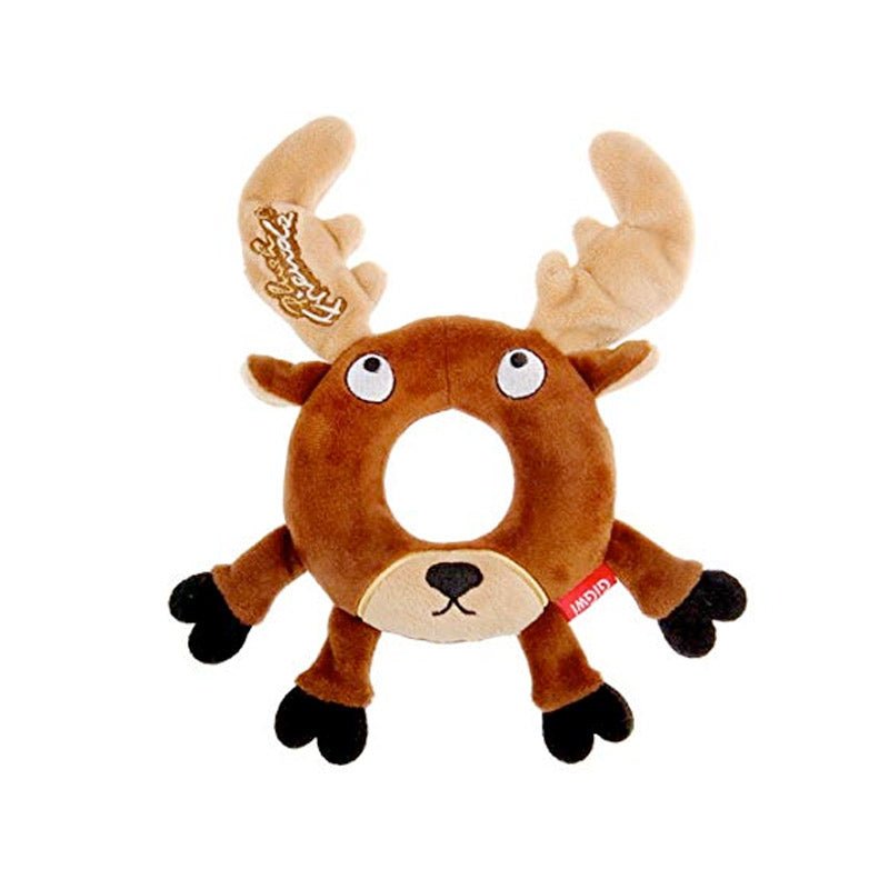 Plush Friendz Deer with Foam Rubber Ring and Squeaker - Shopivet.com