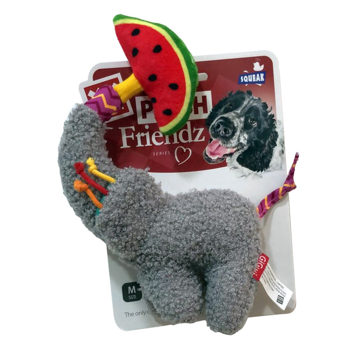 Plush Friendz Elephant with Squeaker and Crinkle S/M - Shopivet.com