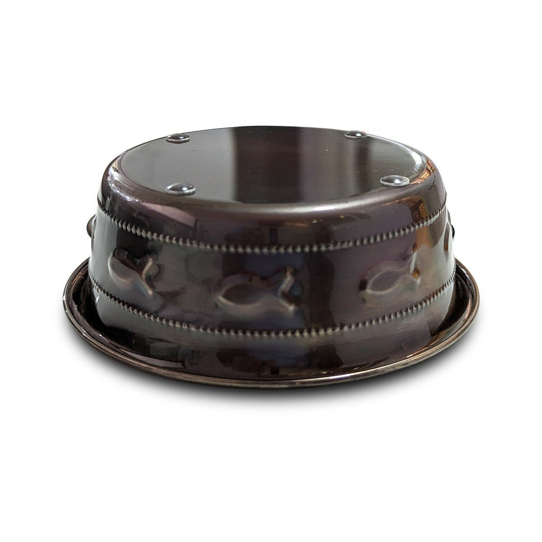Premium Bowl Fish Embossed – Antique Copper - 350 ML - Shopivet.com