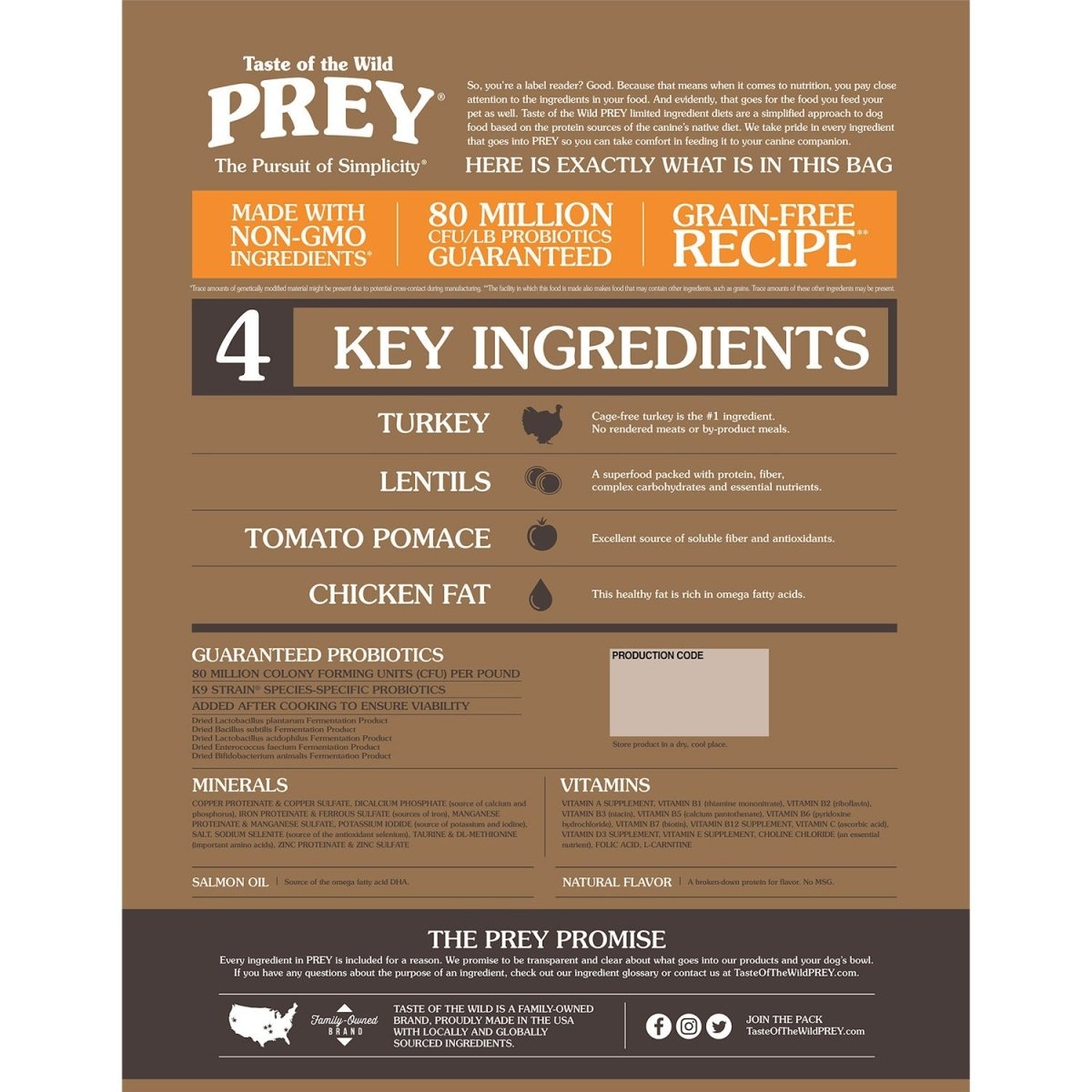 PREY Turkey Limited Ingredient Formula for Dogs - 3.63kg (8 lbs) - Shopivet.com
