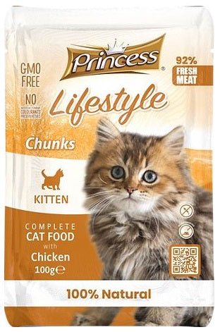 Princess Lifestyle chunks Kitten Chicken 100g - Shopivet.com