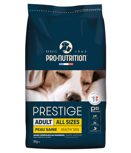 Pro nutrition Prestige Dog Adult All Size Healthy Skin Salmon 3Kg - Grain Free - Shopivet.com