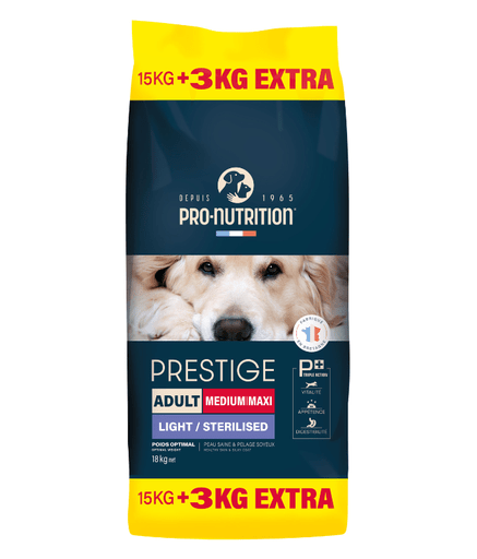 Pro nutrition Prestige Dog Adult Medium/ Maxi Sterilised 15+3Kg - Shopivet.com