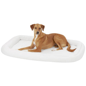 Quiet Time Deluxe Fleece Double Bolster Bed White - 24 inch - Shopivet.com