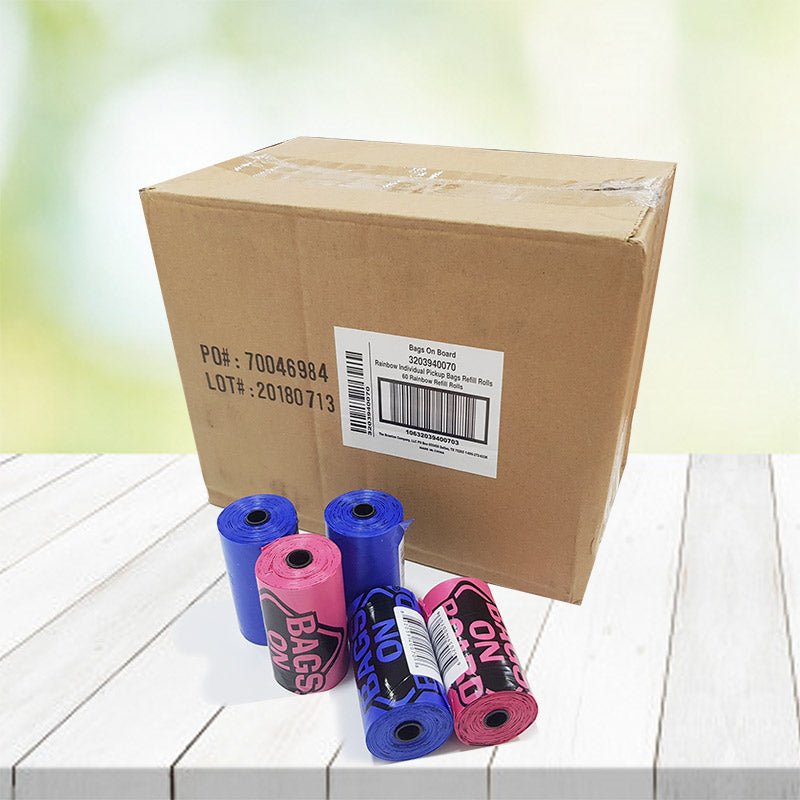 Rainbow Individual Pickup Bags Refill Rolls 1 BOX(60 Nos) - Shopivet.com