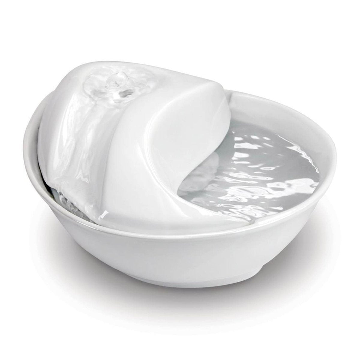 Raindrop Durable Ceramic Pet Fountain 60oz (White) - Shopivet.com
