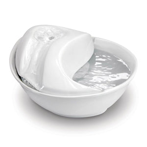 Raindrop Durable Ceramic Pet Fountain 60oz (White) - Shopivet.com