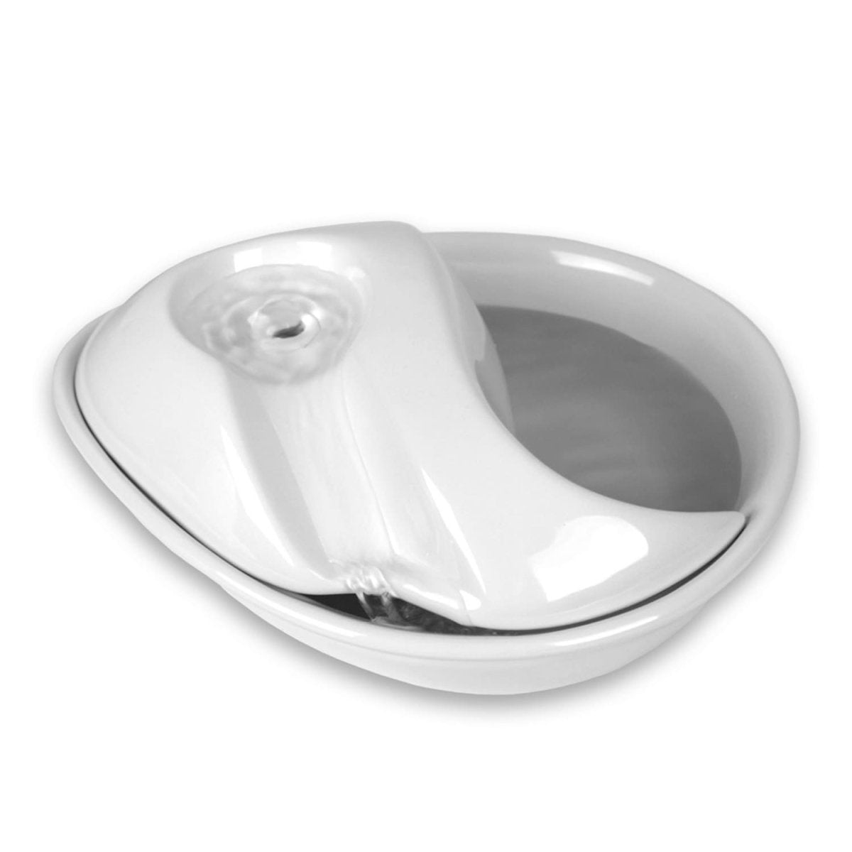 Raindrop Durable Ceramic Pet Fountain 60oz (White) - Shopivet.com