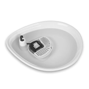 Raindrop Durable Ceramic Pet Fountain 60oz (White) - Shopivet.com