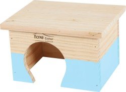 RECTANGULAR HOME COLOR WOODEN HOUSE - SMALL/BLUE - Shopivet.com