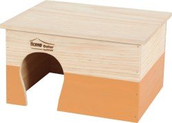 RECTANGULAR HOME COLOR WOODEN HOUSE - X - LARGE/ORANGE - Shopivet.com