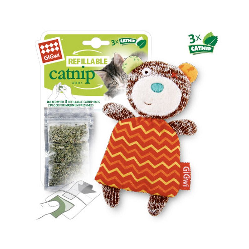 Refillable Catnip (Bear) with 3 Catnip Teabags in Ziplock bag - Shopivet.com