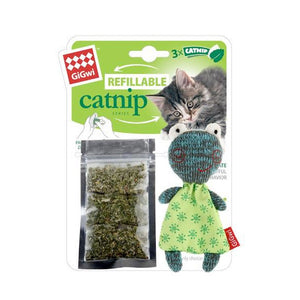 Refillable Catnip (Frog) with 3 Catnip Tea bags in Ziplock Bag - Shopivet.com