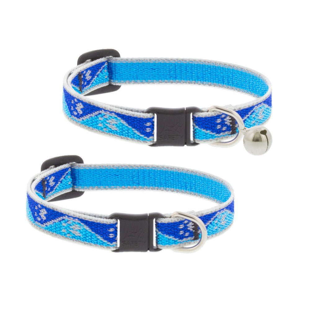 Reflective Safety Cat Collar – Blue Paws - Without Bell - Shopivet.com