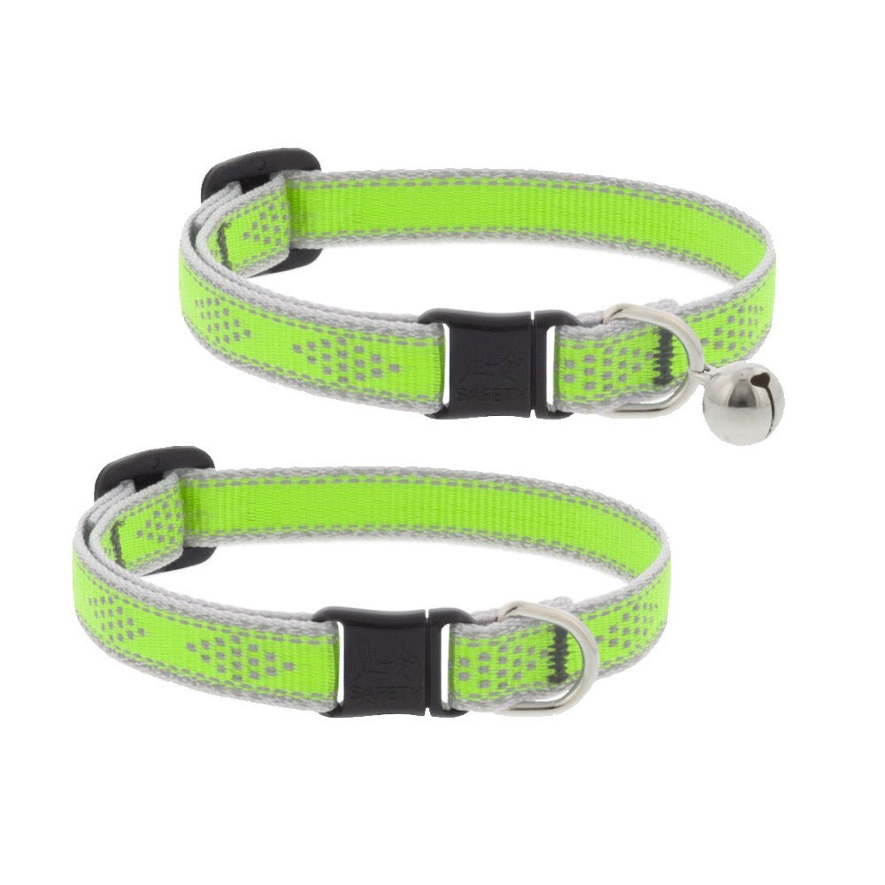 Reflective Safety Cat Collar – Green Diamond - Without Bell - Shopivet.com