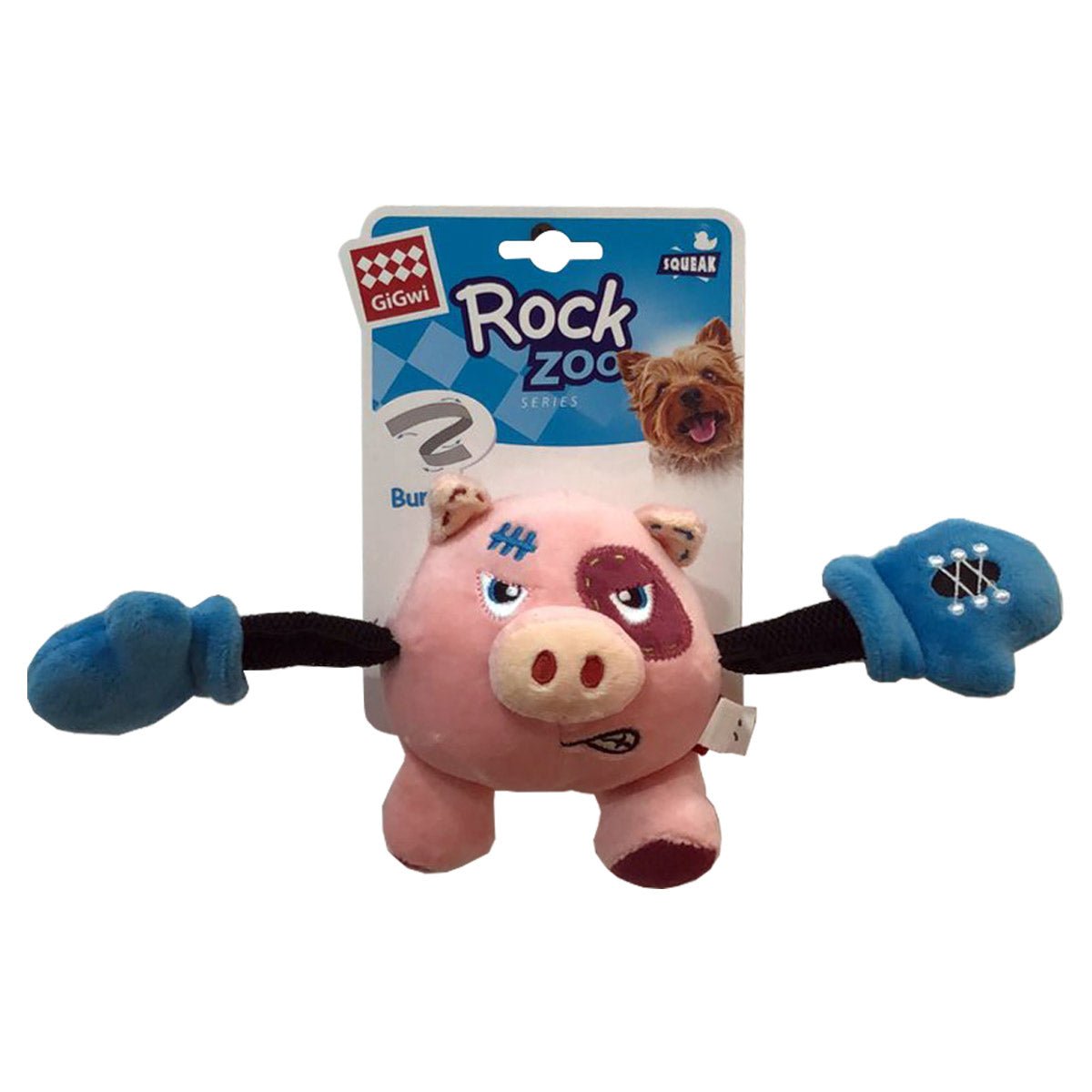 Rock Zoo King Boxer Pig with Squeaker & Crinkle S - Shopivet.com