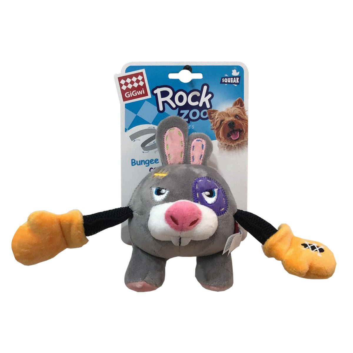 Rock Zoo King Boxer Rabbit with Squeaker & Crinkle S - Shopivet.com