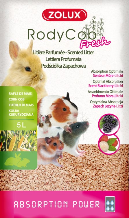 Rodent Litter Rodycob Blackberry - Litchi 5L - Shopivet.com