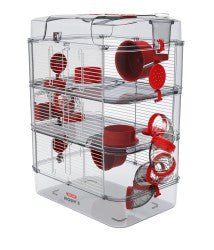 RODY 3 TRIO RODENT CAGE GRENADINE - RED - Shopivet.com