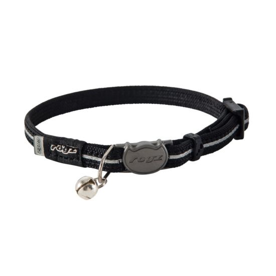 Rogz Alley Cat Reflective Cat Collar Small - BLACK Small - Shopivet.com