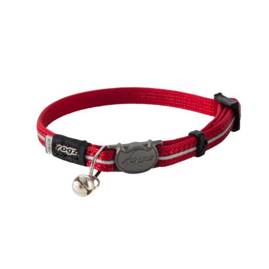 Rogz Alley Cat Reflective Cat Collar Small - RED Small - Shopivet.com