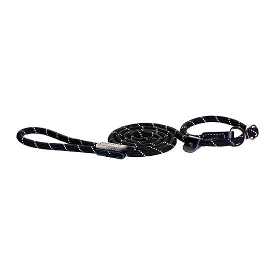 Rogz Classic Rope Long Dog Leash - BLACK Medium - Shopivet.com