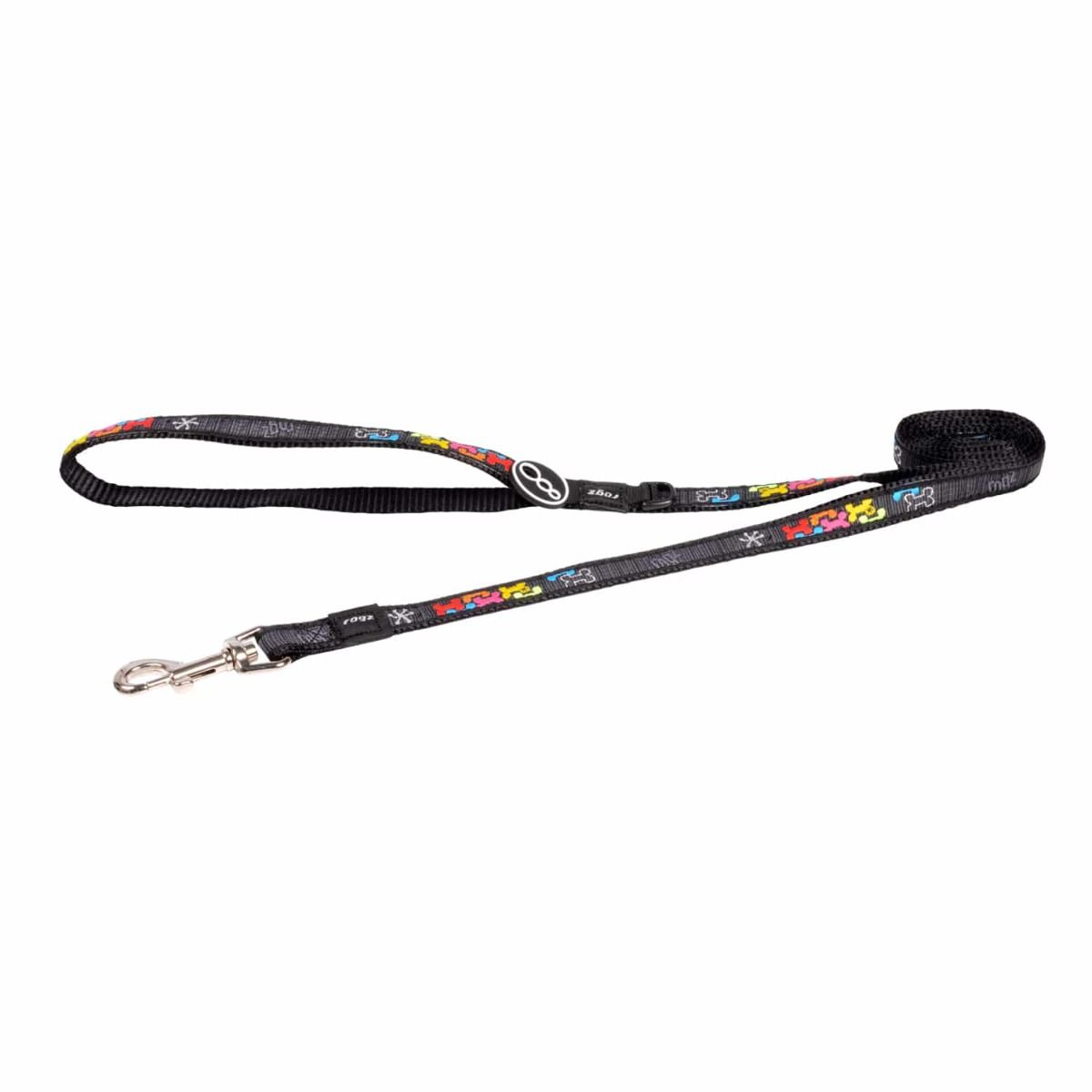 Rogz FancyDress Classic Dog Lead Multi Bone - Small - Shopivet.com