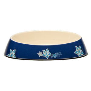 Rogz Fishcake Blue Floral Cat Bowl - BLUE FLORAL OS - Shopivet.com