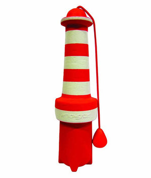 Rogz Lighthouse Fetch Dog Toy - RED/WH 24CM - Shopivet.com