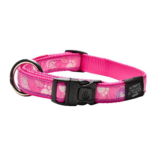 Rogz Pink Paw Dog Collar - PINK PAW L - Shopivet.com