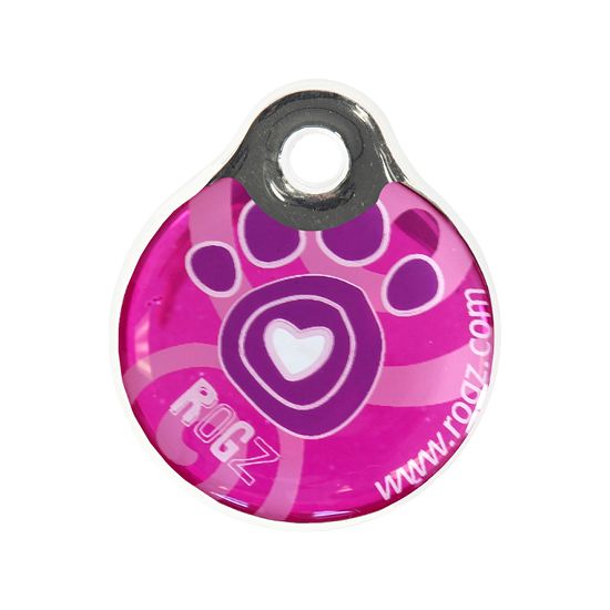 Rogz Pink Paw ID Tag - PINK PAW L - Shopivet.com
