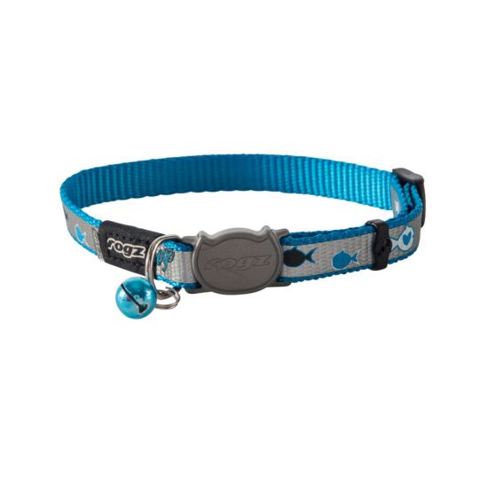 Rogz Reflectocat Blue Fish Cat Collar - Small - Shopivet.com