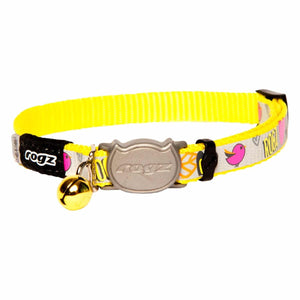 Rogz Reflectocat Cat Collar DayGlo Bird - X - Small - Shopivet.com