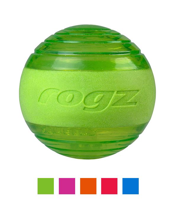Rogz Squeekz Fetch Ball Dog Toy - ORANGE