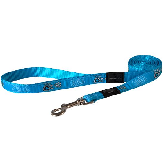 Rogz Turquoise Paw Dog Leash - X - Large - Shopivet.com