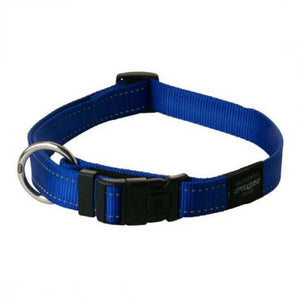 Rogz Utility Reflective Stitching Dog Collar - BLUE Small - Shopivet.com
