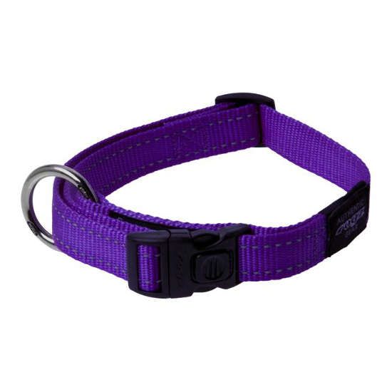 Rogz Utility Reflective Stitching Dog Collar - PURPLE Small - Shopivet.com