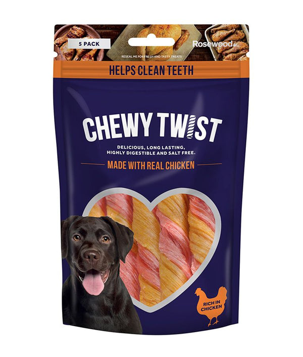 Rosewood Chewy Twist Chicken Dog Treats 115g - 115G - Shopivet.com