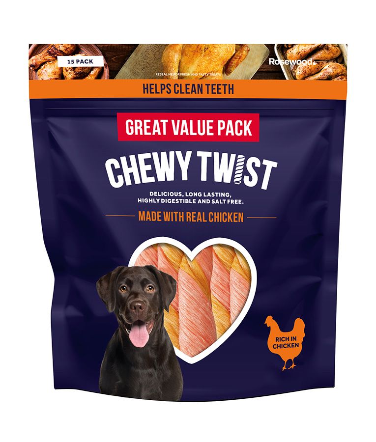 Rosewood Chewy Twist Chicken Dog Treats 345g Value Pack - 345G - Shopivet.com