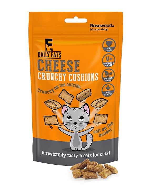 Rosewood Daily Eats Crunchy Cushions Cheese Cat Treats 60g - 60G - Shopivet.com