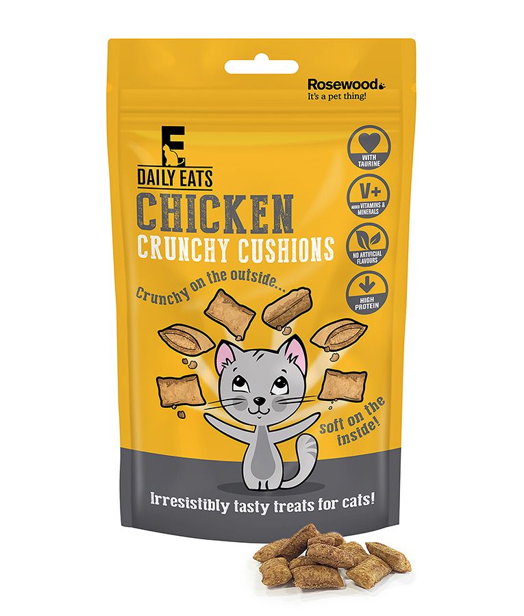 Rosewood Daily Eats Crunchy Cushions Chicken Cat Treats 60g - 60G - Shopivet.com