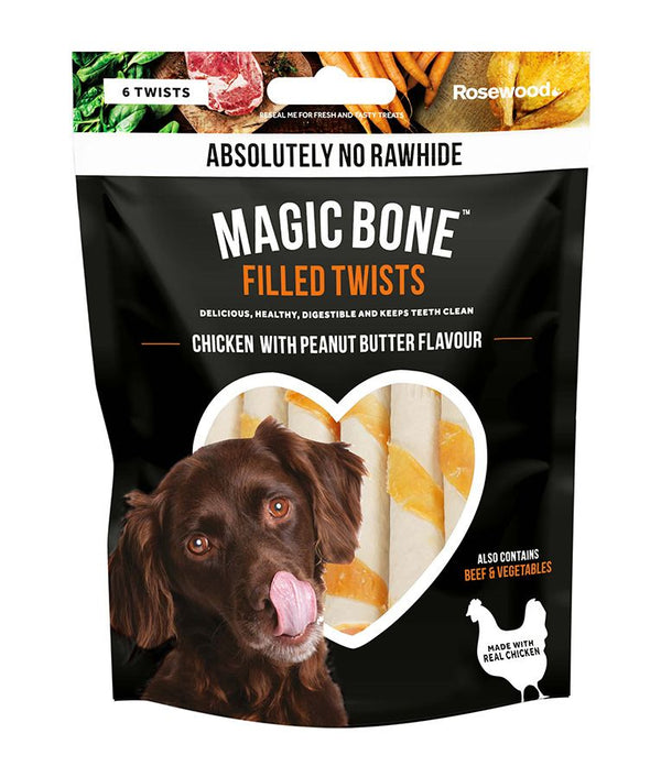 Rosewood Magic Bone Filled Twists Dog Treats 6pcs - Shopivet.com