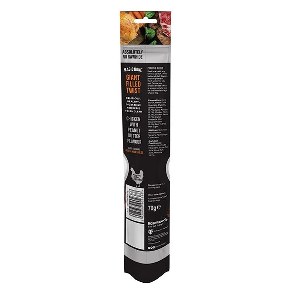 Rosewood Magic Bone Giant Filled Twist Dog Treats 70g - 70g - Shopivet.com