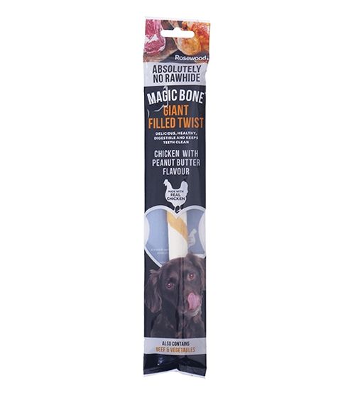 Rosewood Magic Bone Giant Filled Twist Dog Treats 70g - 70g - Shopivet.com